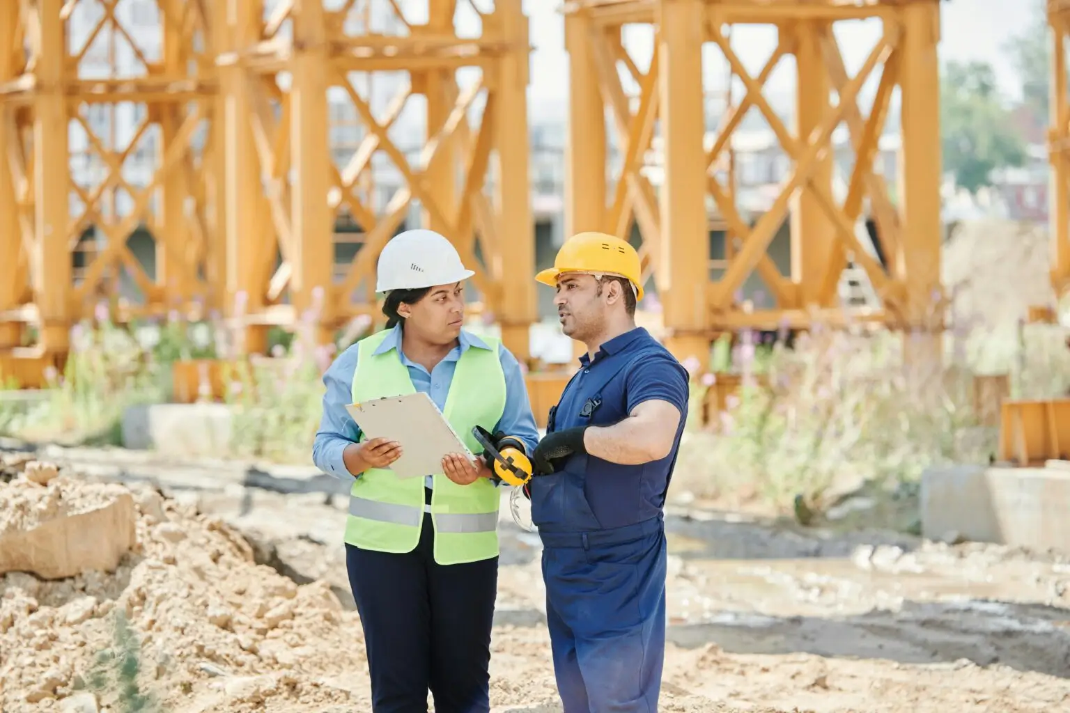 workers on construction site